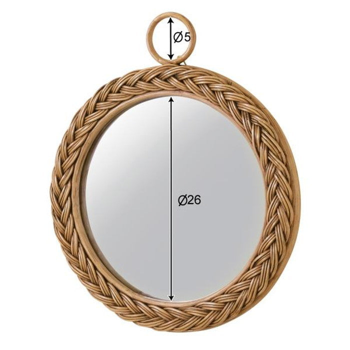 ミラー 鏡 ナチュラル W34×D3×H39.5 azu-mr-712の画像