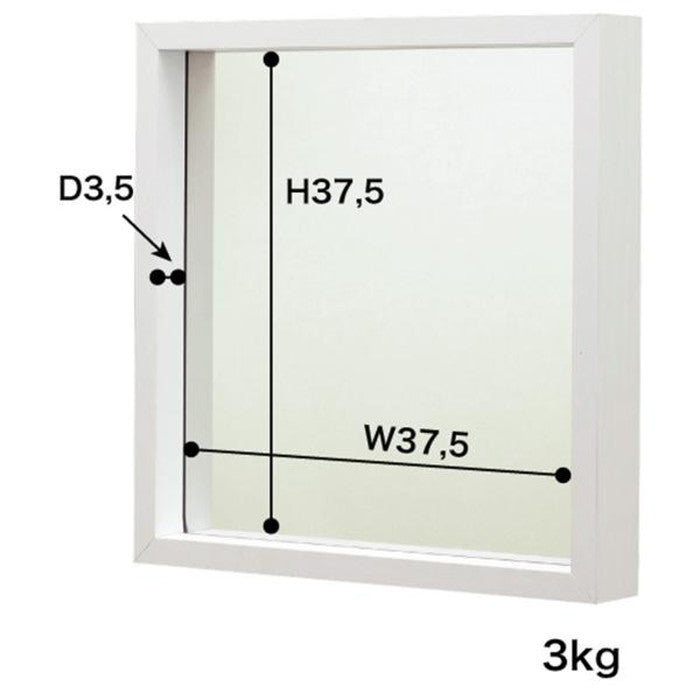ミラー 鏡 L ブラウン ホワイト W42×D6×H42 azu-mu-034の画像