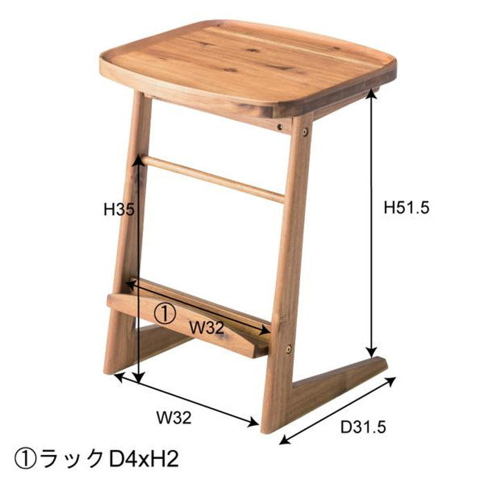 ヴァルト サイドテーブル ブラウン W42×D38×H54 azu-net-724の画像