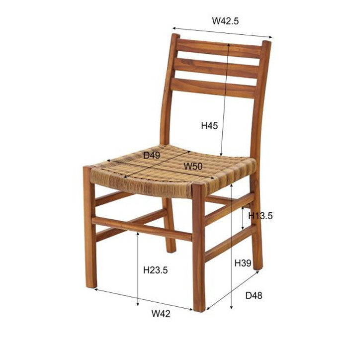 ダイニング チェア ブラウン W50×D54×H89×SH43 azu-nrs-421の画像