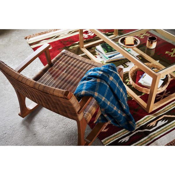 ロッキングチェア ブラウン W59×D65×H59×SH36 ロッキングチェア チェア パーソナルチェア 椅子 揺り椅子 リラックスチェア 一人掛け リゾート 低め ブラウン 天然木 木製 azu-nrs-539の画像