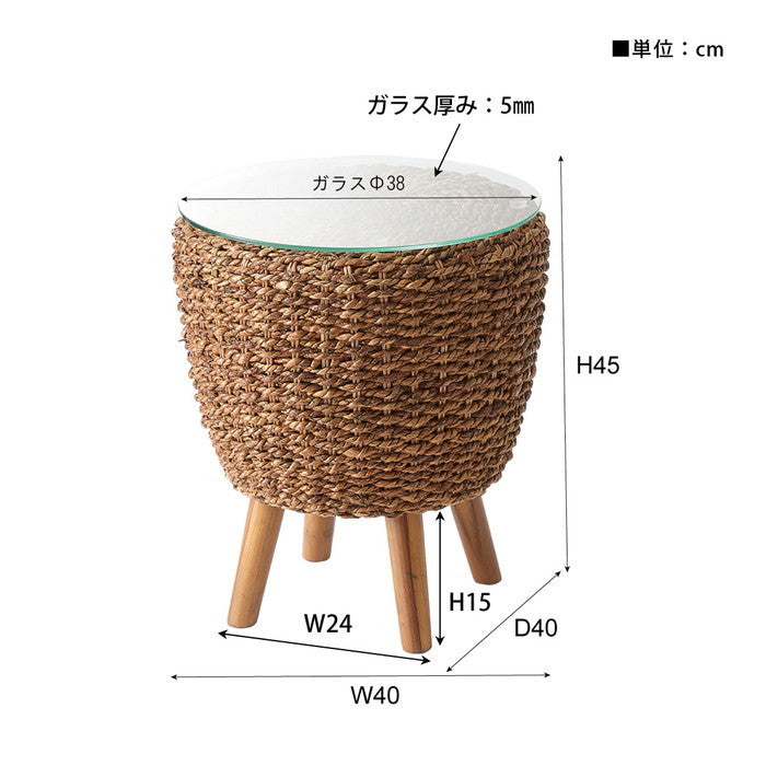 アバカ サイドテーブル W40×D40×H45 azu-nrs-551の画像