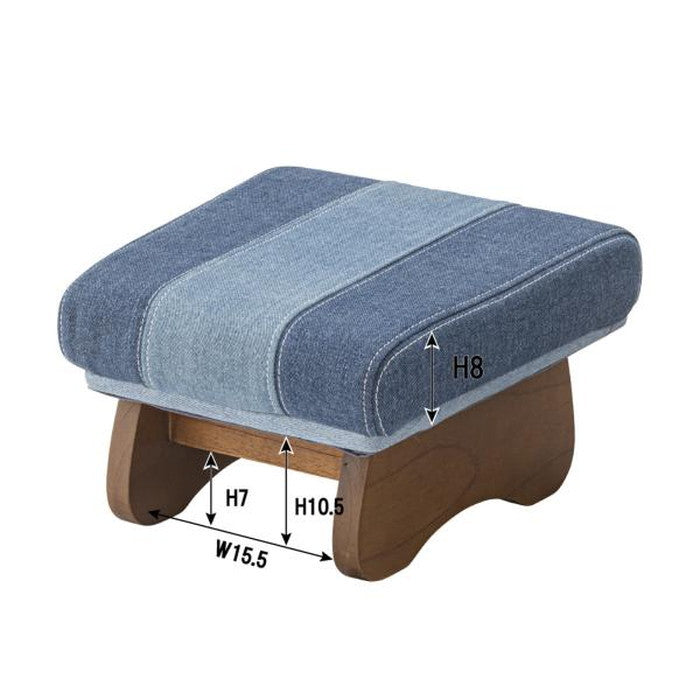 正座イス 座椅子 デニムブルー W30×D30×H19 azu-ns-613sの画像