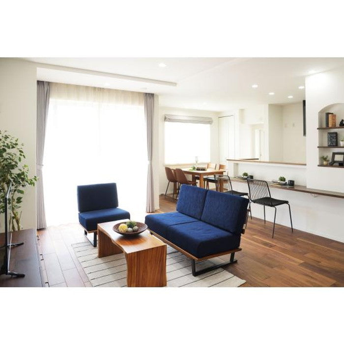 メネス ソファ ソファー sofa 1人掛 ネイビー W62×D78×H76×SH40 azu-NS-622の画像