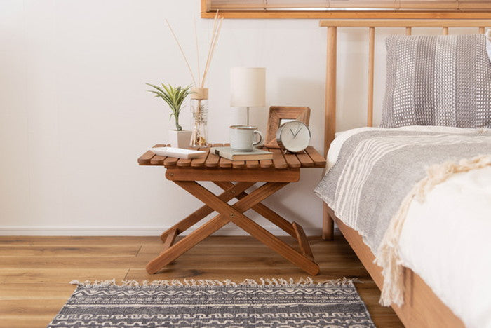 フォールディングローテーブル ブラウン W60×D60×H38 折りたたみ時:W60×D59×H9cm 折りたたみ 折り畳み 折畳 アウトドアテーブル ローテーブル センターテーブル 折りたたみ式 木製 おしゃれ 円形 丸型 コンパクト 持ち運び キャンプ BBQ azu-nx-531の画像