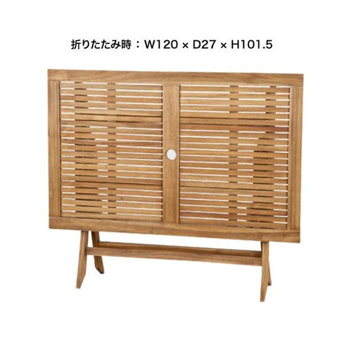 ニノ 折りたたみテーブル ライトブラウン W120×D75×H72 折りたたみ時:W120×D57×H101.5 azu-nx-802の画像