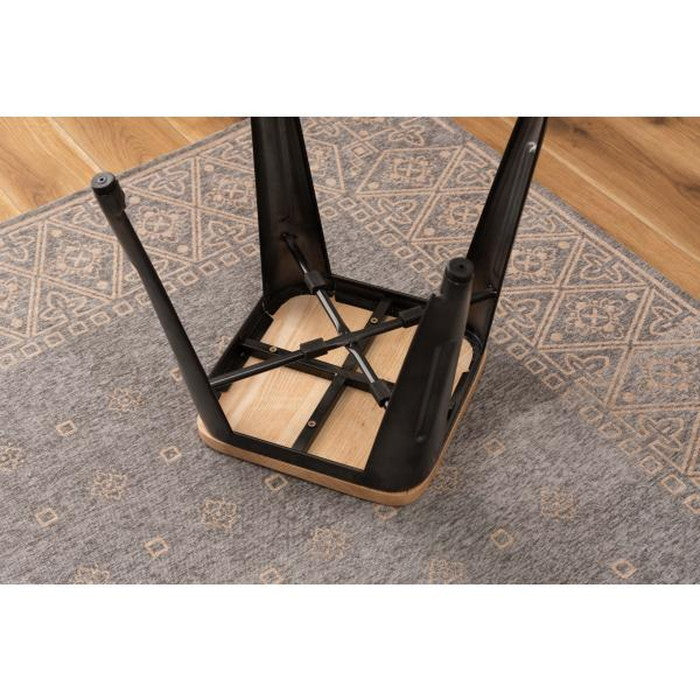 スツール ブラック シルバー W39×D39×H44.5 スツール チェア チェアー イス 椅子 サイドテーブル おしゃれ アイアン 木製 天然木 完成品 シンプル インダストリアル azu-pc-261の画像