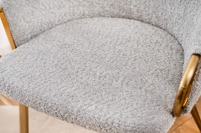 アームチェア ダイニング チェア グレー アイボリー W54×D50×H69×SH45 azu-pc-624の画像