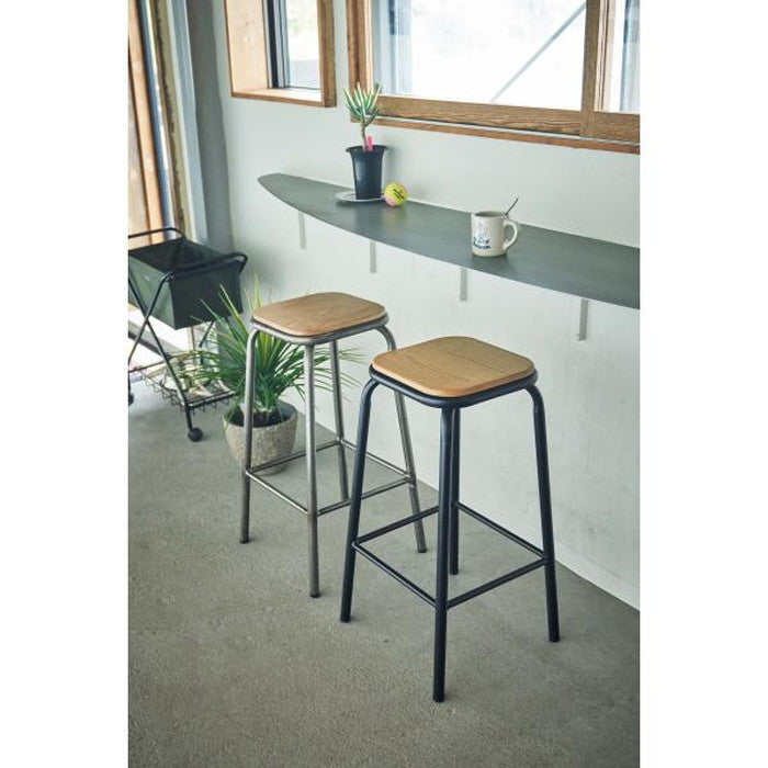 ハイスツール ブラック シルバー W39×D39×H71 azu-pc-67の画像