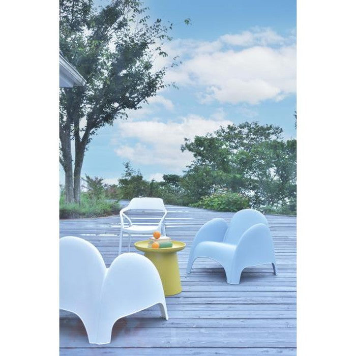 ラウンジチェア ブルー ホワイト W80×D81×H70.5×SH37.5 azu-pc-864の画像