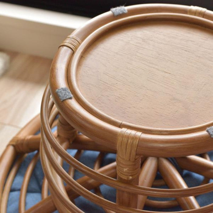 ペットスツール 約φ55×H35 スツール ペットスツール 椅子 チェア ペット イヌ ネコ 犬 猫 クッション ラタン 収納 ゆったり おしゃれ リビング アニマル azu-pet-64の画像