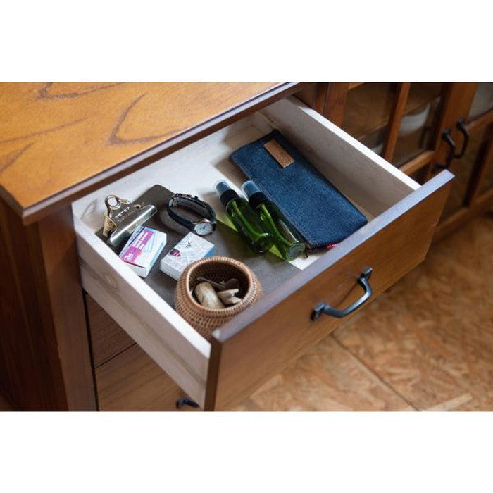 ティンバー デスク ブラウン W112×D45×H70 azu-pm-309の画像