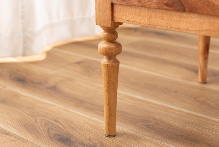 サイドテーブル ブラック ナチュラル W40×D30×H50 サイドテーブル ベッドサイドテーブル ソファサイドテーブル 木製 天然木 ミンディ ラタン 籐 幅40cm 高さ50cm ガラス クリア 透明 収納 棚 ターンドレッグ ろくろ脚 シック クラシック モダン ブラック 黒 azu-pm-511の画像