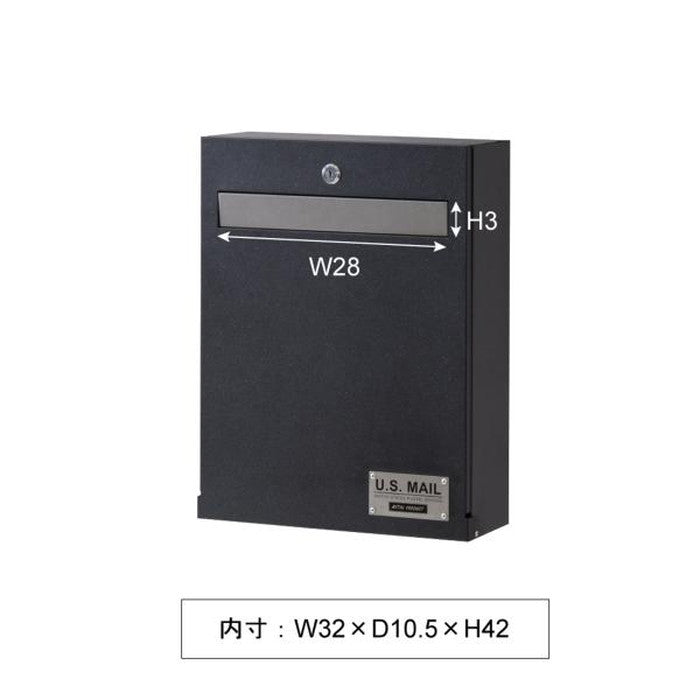 ポスト ブラック シルバー W33×D12×H42.5 azu-pst-215aの画像