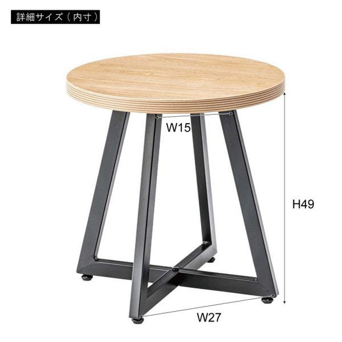 ラウンドテーブル S ミックス ナチュラル ホワイト W40×D40×H50 円形 azu-pt-334の画像