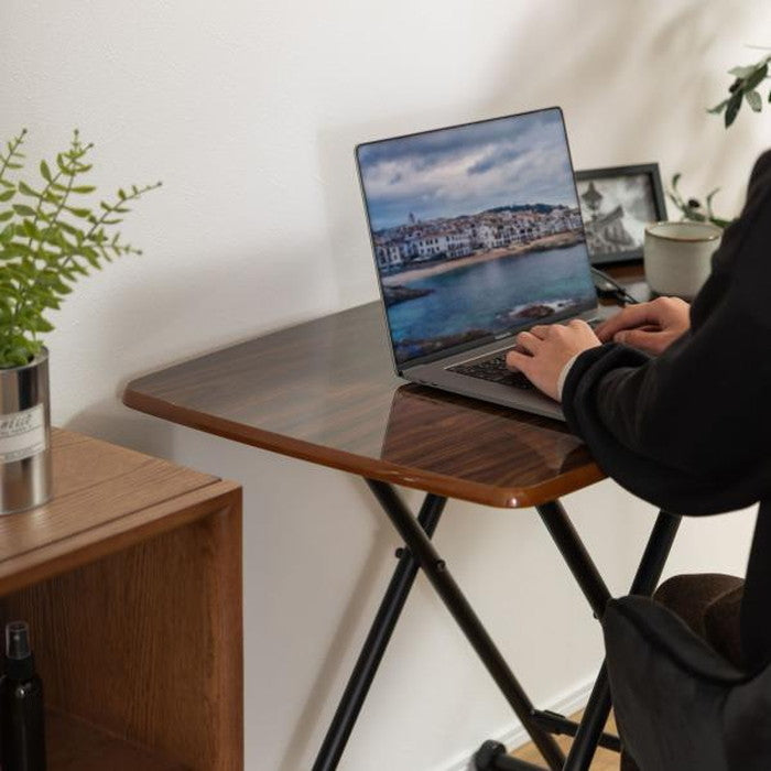 昇降テーブル ブラウン W90×D55×H11.5-70 テーブル リフトテーブル 昇降テーブル センターテーブル 鏡面 折りたたみ 昇降 便利 ローテーブル ダイニング ブラウン azu-pt-530の画像