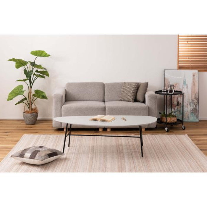 リビングテーブル センターテーブル グレー W130×D57×H40 azu-pt-866の画像