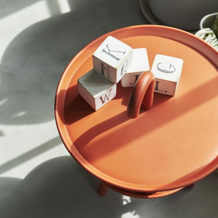 クッカ サイドテーブル ブルー グレー オレンジ W42×D42×H55 サイドテーブル ミニテーブル テーブル ナイトテーブル デザインテーブル かわいい 丸い 円形 シンプル 北欧 2段 全3色 ブルー オレンジ ライトグレー おしゃれ ソファサイド ベッドサイド azu-pt-88の画像