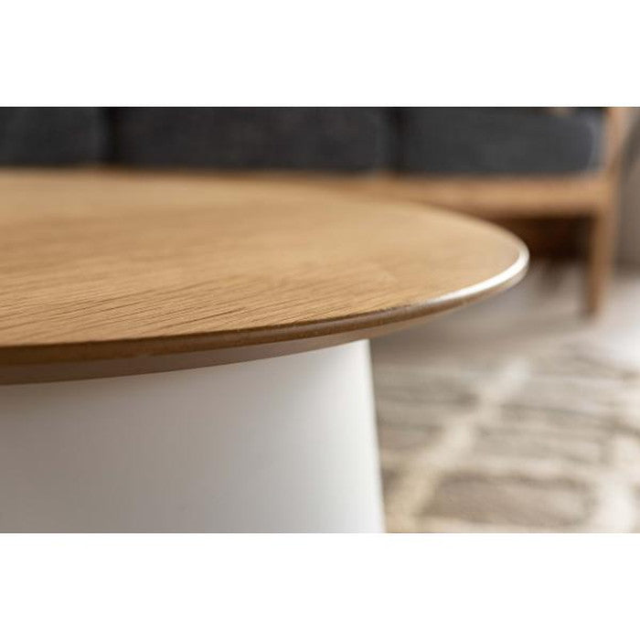 ラウンドテーブル L グレー ホワイト φ69×H32.5 円形 テーブル ラウンドテーブル 丸 ポリプロピレン サイドテーブル センターテーブル ナイトテーブル 室内 おしゃれ ホワイト グレー シンプル 異素材 azu-pt-991の画像