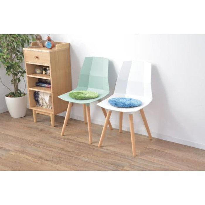 シャギーマット ブルー 約直径30 チェアマット チェアパッド チェアクッション シートクッション 丸型 直径30cm シャギー おしゃれ 北欧 かわいい ナチュラル シンプル 無地 ブラウン ブルー グリーン azu-rg-21の画像