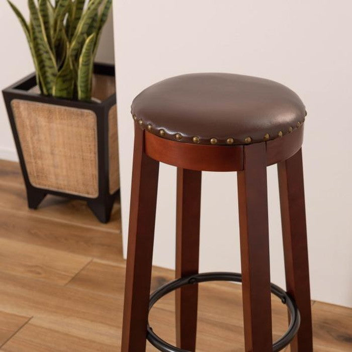 カウンタースツール ブラウン W34×D34×H70 座面φ31 azu-rkc-267の画像