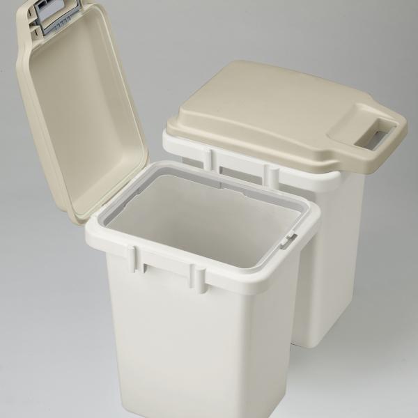 ワンハンドパッキンペール 70J ベージュ W38.1×D51.7×H67 ゴミ箱 おしゃれ キッチン 70リットル 分別 フタ付き ダストボックス におい漏れ防止 におい パッキン 北欧 シンプル ホワイト azu-rsd-72の画像