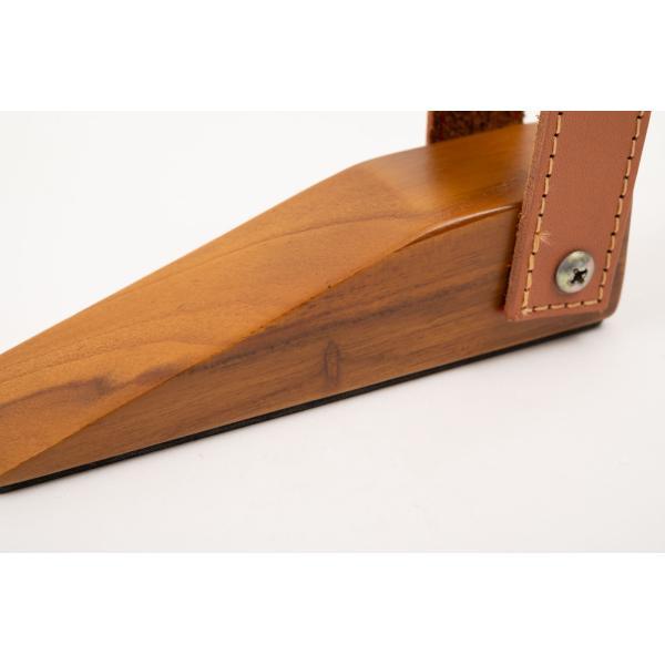 ドアストッパー W17.5×D3×H3 ドアストッパー おしゃれ 木 木製 革 本革 レザー 滑り止め 滑り止め加工 室内用 シンプル モダン 天然木 コンパクト azu-sly-23の画像