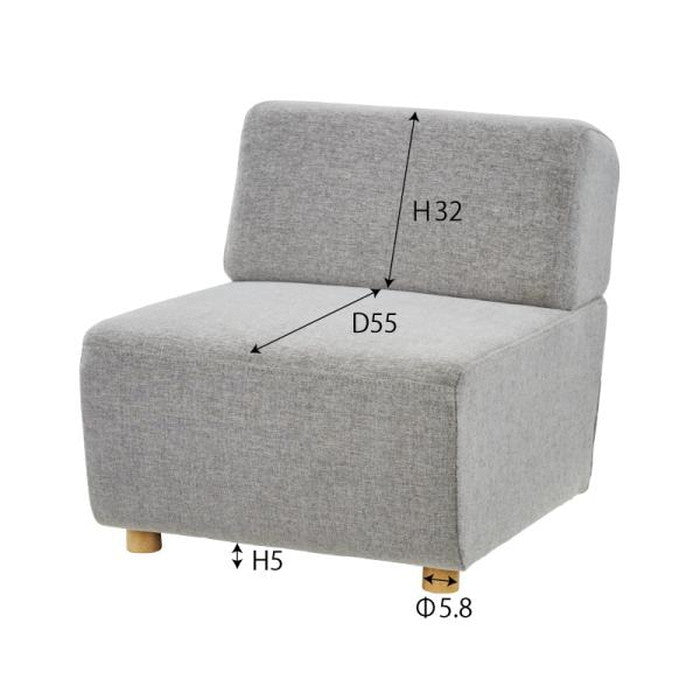 キューブ ソファ グレー ネイビー W65×D88×H69×SH41 azu-ss-118bの画像