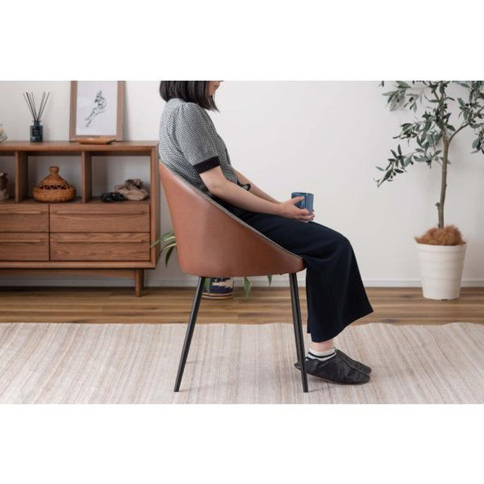 チェア ベージュ ブラウン W56×D50×H79×SH46 azu-tec-41の画像