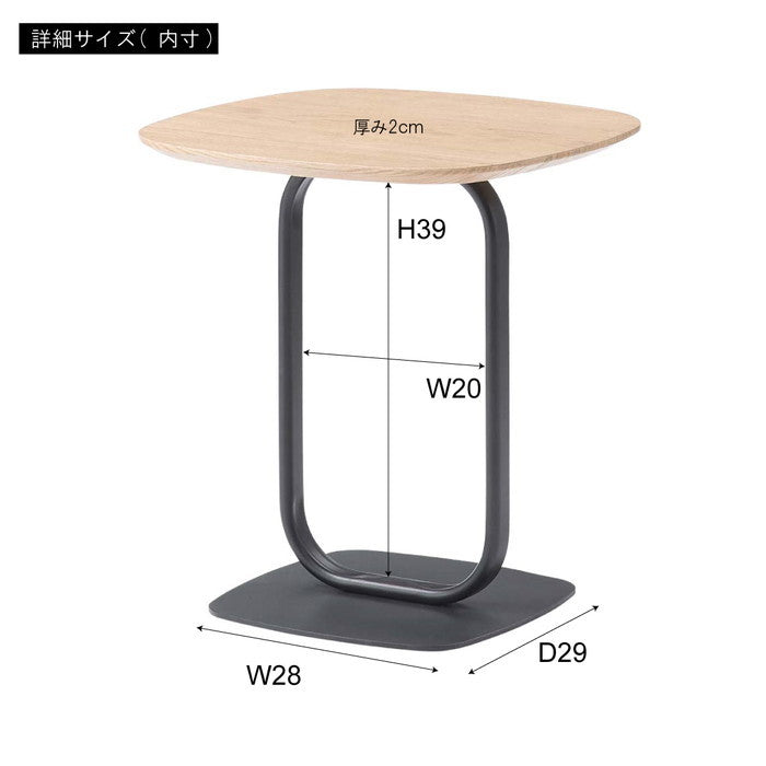 サイドテーブル ブラック ナチュラル W40×D40×H45 azu-tec-84の画像