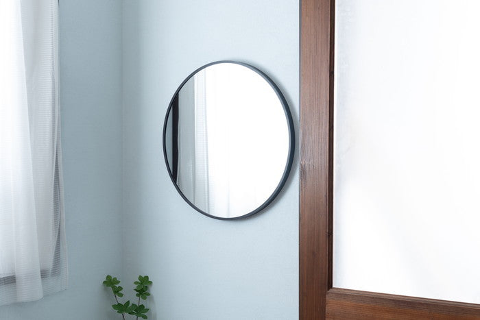 ウォールミラー 壁掛けミラー ブラック ゴールド W50×D2.5×H50 azu-tsm-773の画像