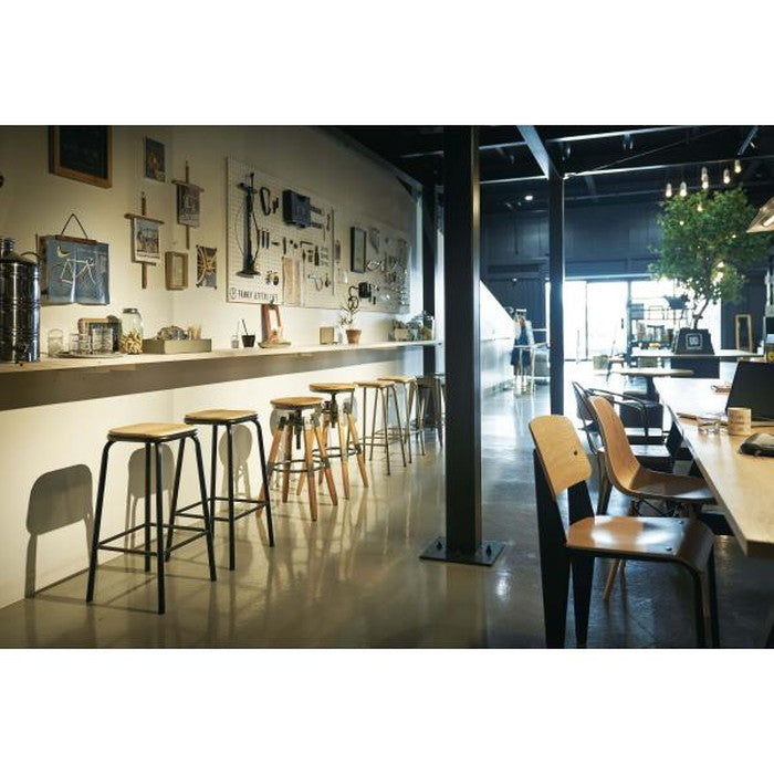 ハイスツール ナチュラル W54×D54×H70-78.5 azu-ttf-818の画像