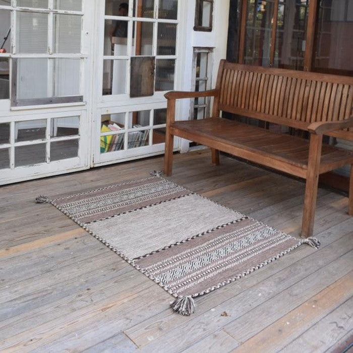 シャニール ラグ ベージュ グレー ネイビー 約W90×D130 azu-ttr-102の画像