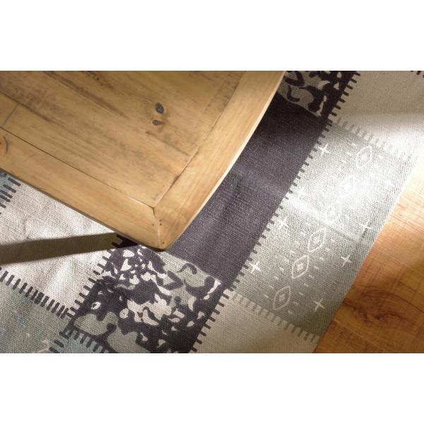 ラグ マット ベージュ ブルー グレー 約W130×D190 azu-ttr-132の画像