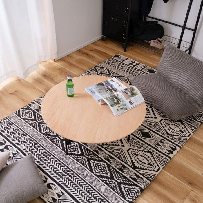 ラグ マット グレー ネイビー ホワイト 約W130×D190 マット azu-ttr-161の画像