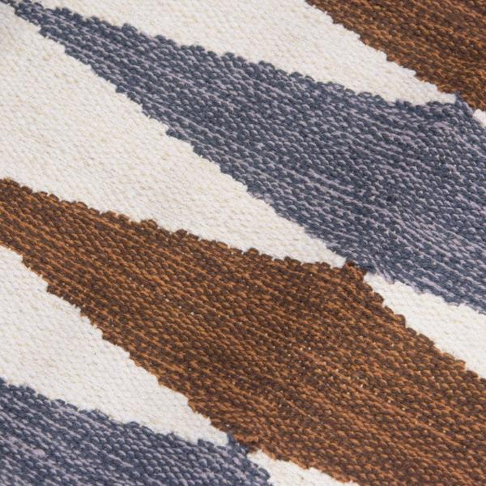 キッチンマット ブルー ブラウン 約W50×D80 キッチンマット キッチンラグ 50×80cm ラグマット マット コットン 洗える ウォッシャブル シンプル ナチュラル 北欧 ブルー ブラウン azu-ttr-178の画像