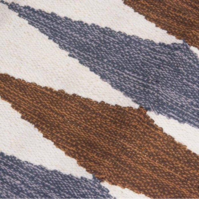 キッチンマット ブルー ブラウン 約W50×D120 キッチンマット キッチンラグ 50×120cm ラグマット マット コットン 洗える ウォッシャブル シンプル ナチュラル 北欧 ブルー ブラウン azu-ttr-179の画像