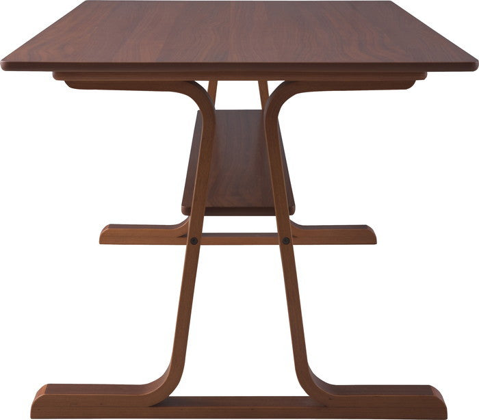 ダイニング テーブル ブラウン W130×D80×H63 ダイニングテーブル 食卓 ブラウン レトロ 北欧 カフェ リビング リビングダイニング 天然木 新生活 モダン おしゃれ 幅130センチ 収納棚付きテーブル シンプル ダイニング デスク かわいい azu-vet-333の画像