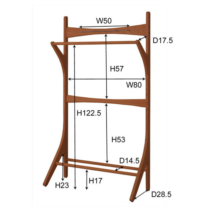 オスカー ハンガー ブラウン W85×D35×H150 azu-vet-627の画像