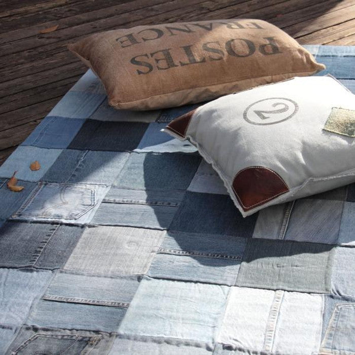 ラグ マット インディゴ 約W140×D200 マット azu-we-130の画像