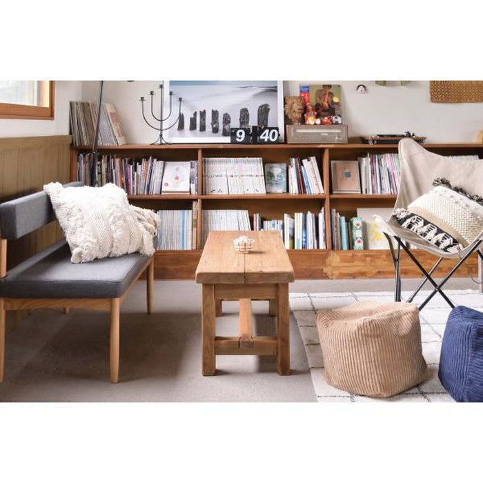 アルテ ベンチ ブラウン W110×D40×H45 ベンチ 椅子 長椅子 チェア 木製 天然木 パイン材 古材 アンティーク シンプル レトロ アームレス 背もたれなし 幅110cm おしゃれ 重厚感 azu-we-886の画像