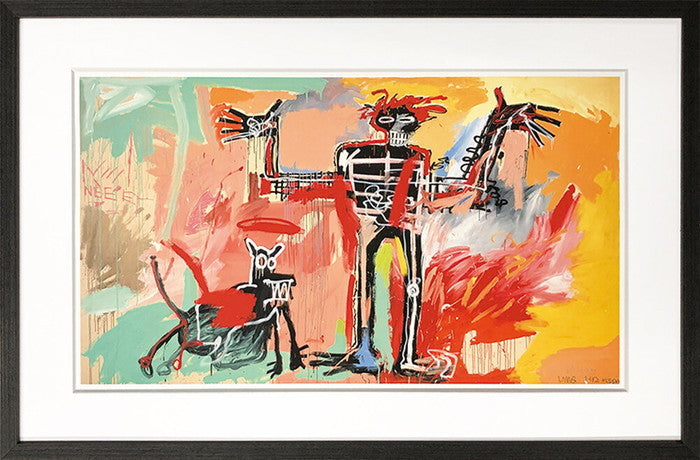 バスキア Jean-Michel Basquiat Boy and Dog in a Johnnypump 1982 645x425x32mm 645x425x32mm IJB-62493 アート 絵 フレーム bic-11112301s1の画像