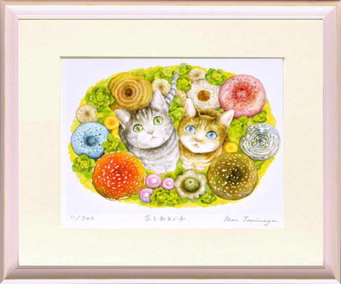 アートフレーム とみなが まい 空をあおぐ子 462x387x27mm ZMT-61464 bic-6942899s1の画像