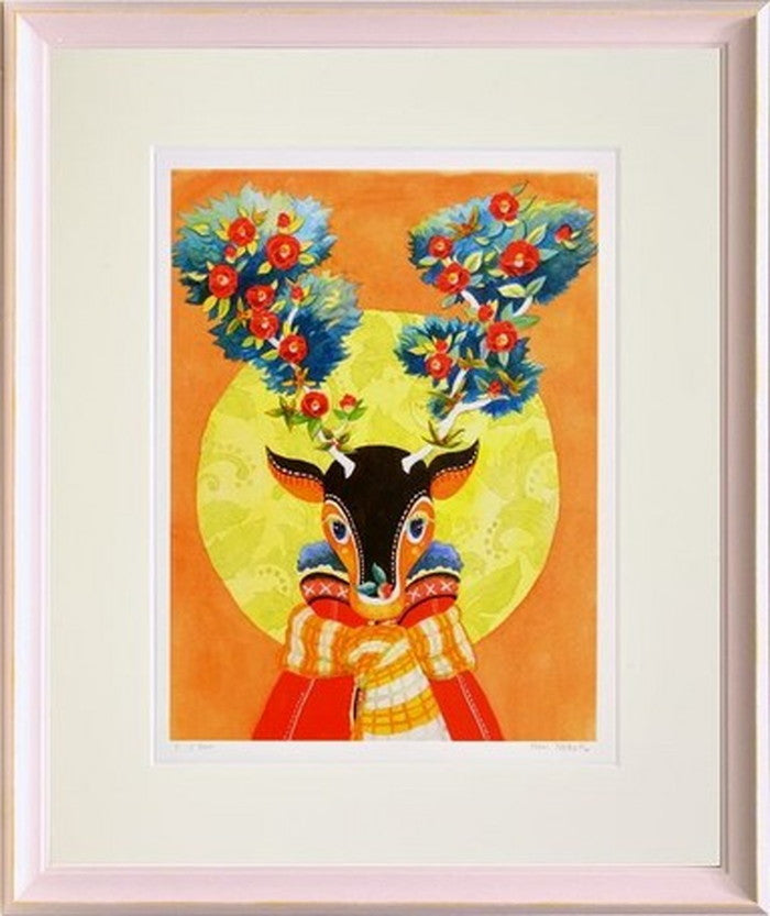 アートフレーム 堀 乃布子 カシオとツバキ 387x462x27mm ZNH-61139 bic-6942920s1の画像