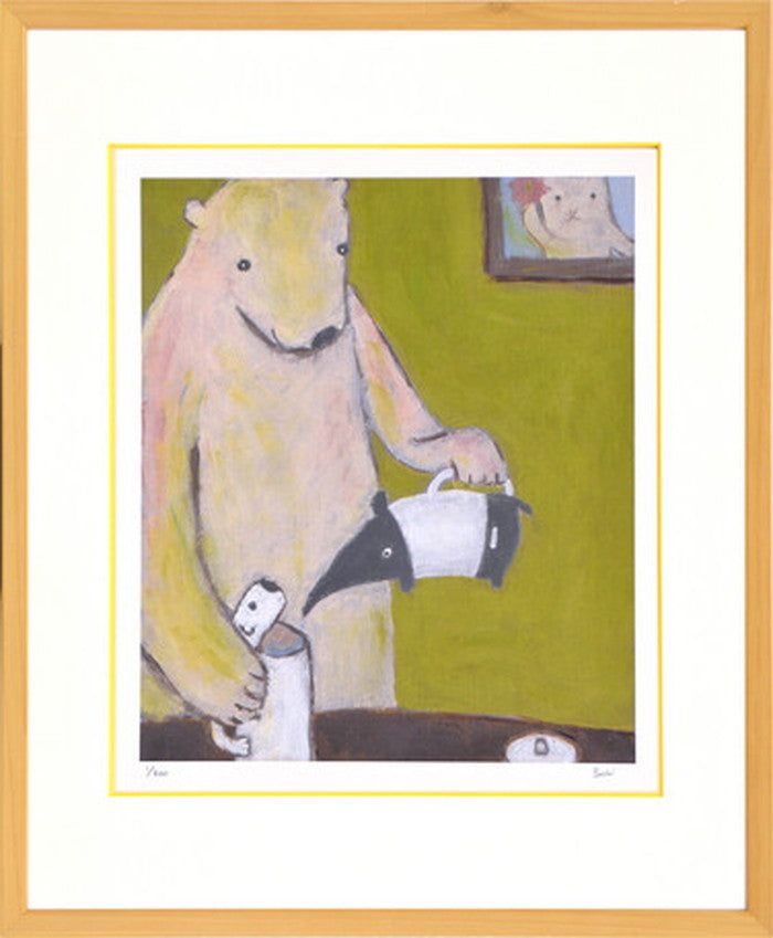 アートフレーム まつもととしこ 白くまポット 364x441x27mm ZTM-61164 bic-6942945s1の画像