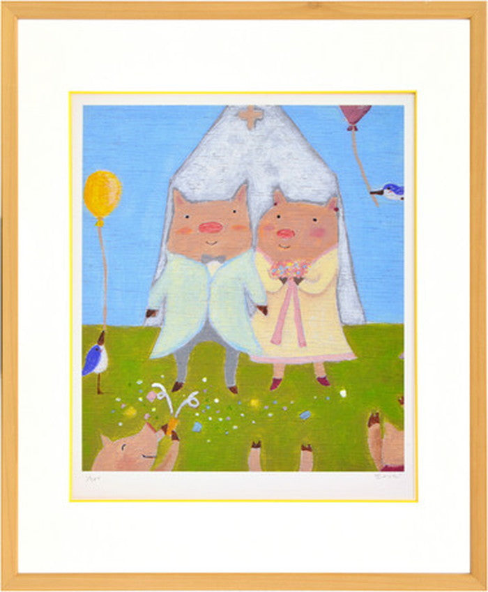 アートフレーム まつもととしこ 結婚式 364x441x27mm ZTM-61175 bic-6942956s1の画像