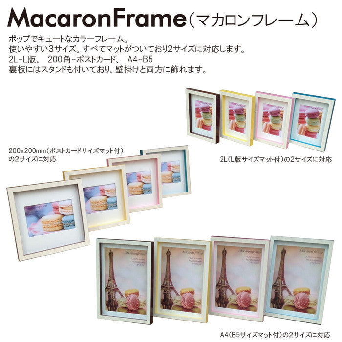 額縁 マカロンフレーム Macaron frame Pink A4 B5サイズマット付 233x320x25mm ピンク A4 B5サイズマット付 233x320x25mm FMC-61634 bic-6943378s1の画像