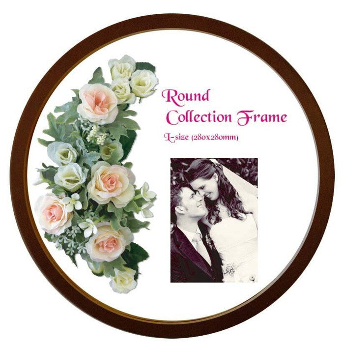 額縁 丸型フレーム ボックスタイプ ブラウンL Round Collection Frame Brown Lsize 297x297x30mm 297x297x30mm FRC-60381 bic-7223473s1の画像