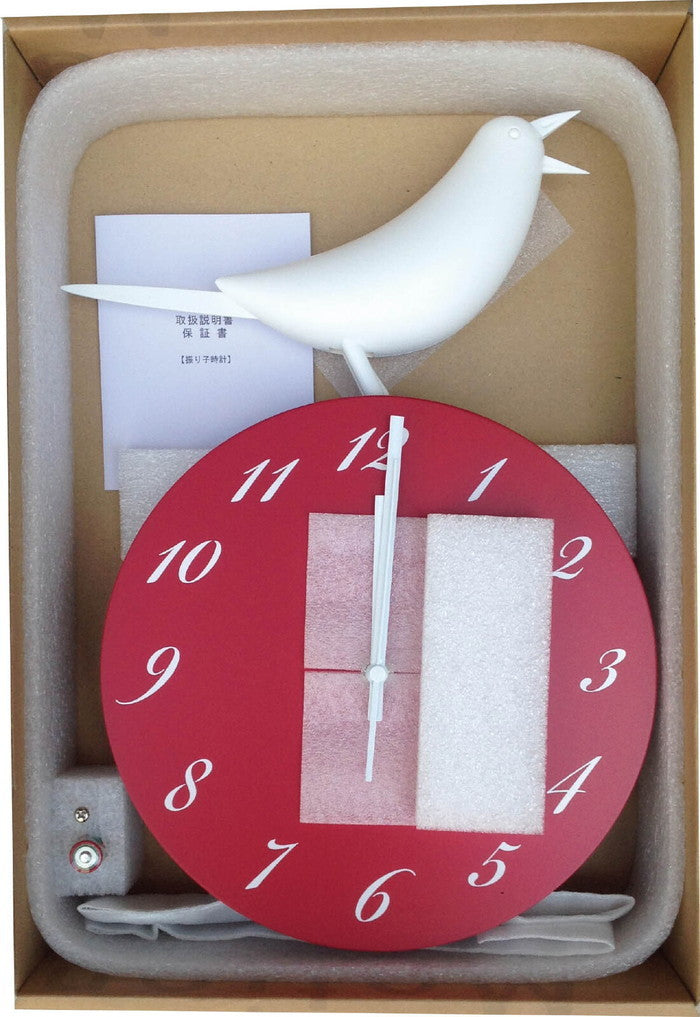 振り子時計 Singing Bird Clock Red CSB-51518 bic-7231341s1の画像