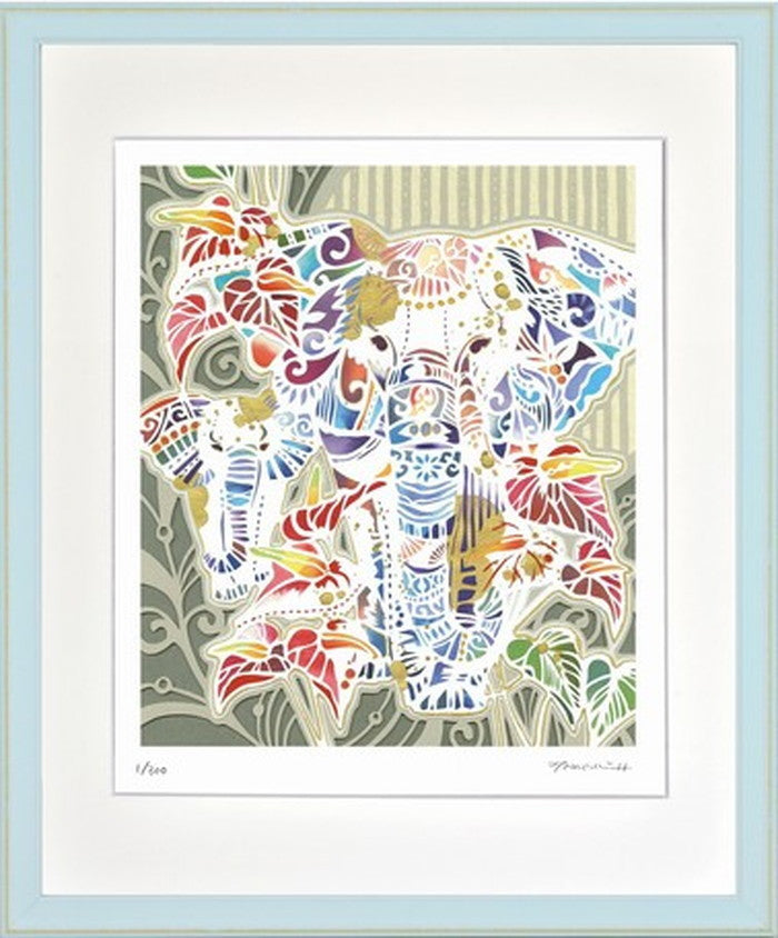 アートフレーム 平石 智美 ゾウとアンスリウム 375x452x27mm ZTH-61901 bic-7377067s1の画像